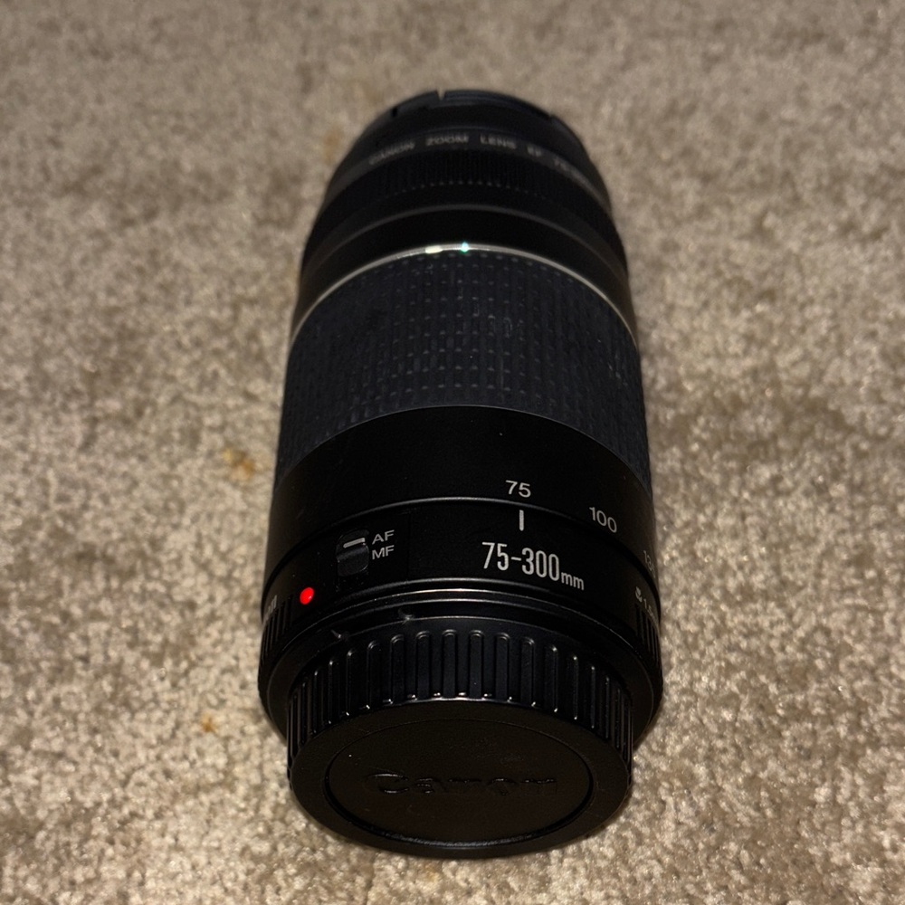 Canon Black and Silver 75-300mm Lens